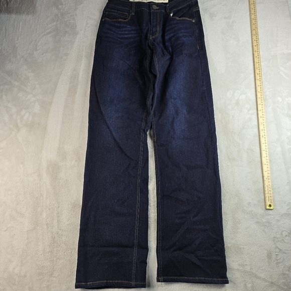 NWT Barbell Apparel Mens Denim Jeans Size 28x34 Straight Leg Dark Wash Pants - Picture 1 of 10